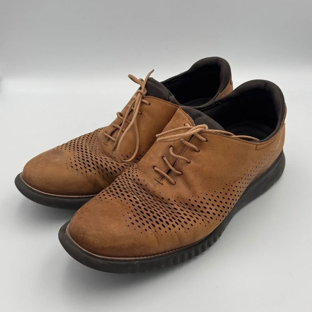 Cole Haan Brown 2.ZeroGrand Laser Wingtip Oxford Shoes 10.5 NO BOX